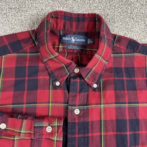 Ralph Lauren Blake Men’s Shirt Long Sleeve Button Up Red Plaid Pony Size XL